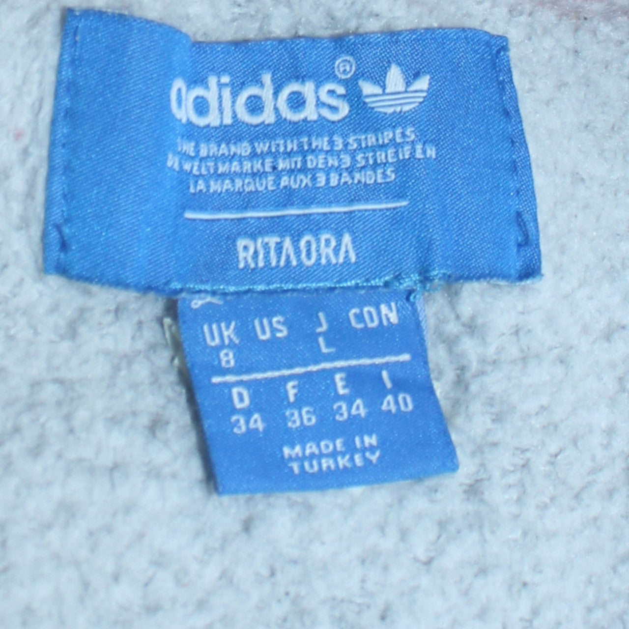 Adidas Unisex Grey Pullover Crew Neck Sweatshirt Size L