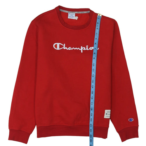 Champion Men's Red Embroidered Logo Sweatshirt Large Pullover Fleece