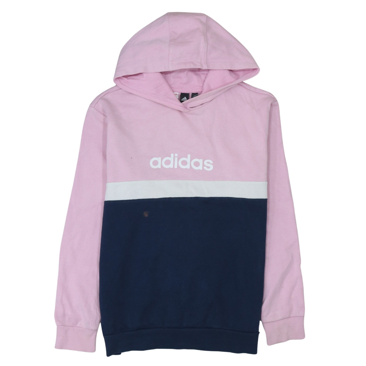 adidas Girls Pink Colourblock Pullover Hoodie Size 13-14 Years