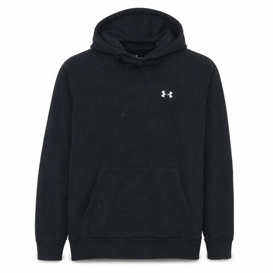 Front view of Under Armour Men's Black Pullover Hoodie L Sports Fleece