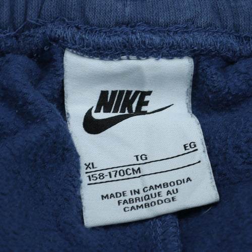 Nike Blue Teens XL Jogger Trousers Fleece Colourblock Activewear