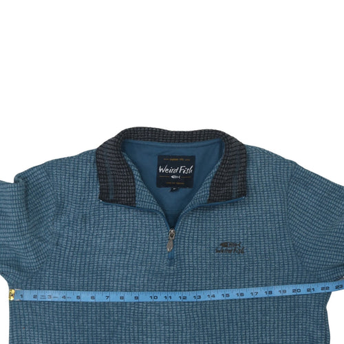 Weird Fish Men’s Blue 1/4 Zip Fleece Pullover Sweatshirt M