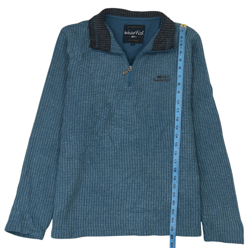 Weird Fish Men’s Blue 1/4 Zip Fleece Pullover Sweatshirt M
