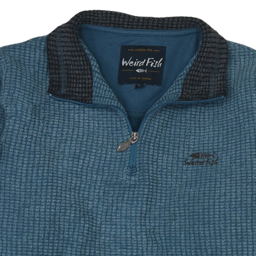 Weird Fish Men’s Blue 1/4 Zip Fleece Pullover Sweatshirt M