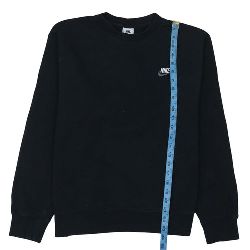 Nike Men's Black Pullover Sweatshirt M Crew Neck Fleece Logo