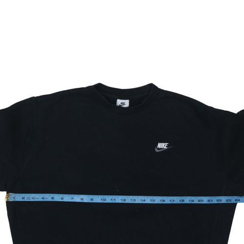 Nike Men's Black Pullover Sweatshirt M Crew Neck Fleece Logo