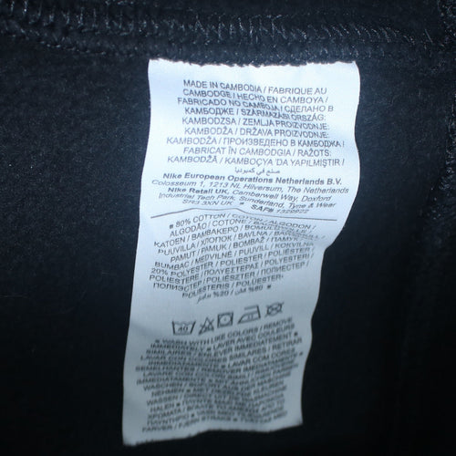 Nike Men's Black Pullover Sweatshirt M Crew Neck Fleece Logo