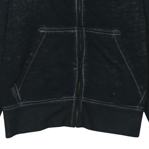 Hard Rock Cafe Men's Black Full Zip Hoodie Size S Embroidered Logo