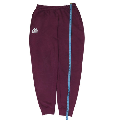 Kappa Womens Burgundy Jogger Sweatpants Size M Elastic Waist Fleece Lined
