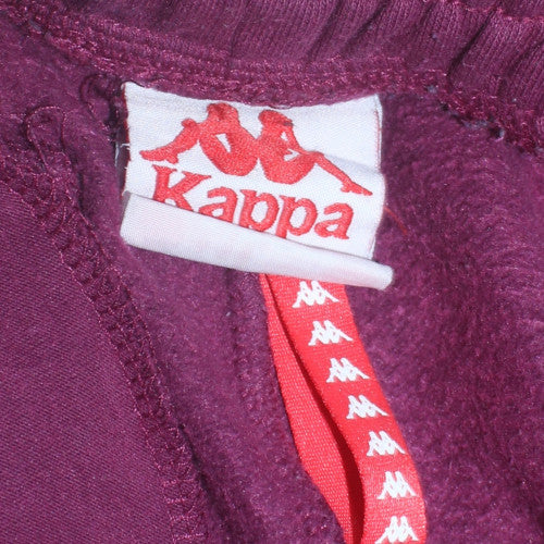 Kappa Womens Burgundy Jogger Sweatpants Size M Elastic Waist Fleece Lined