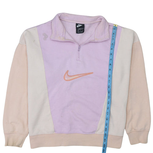 Nike Women’s Lilac & Beige 1/4 Zip Loose Fit Sweatshirt M