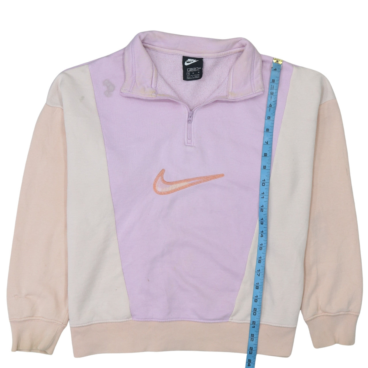 Nike Women’s Lilac & Beige 1/4 Zip Loose Fit Sweatshirt M