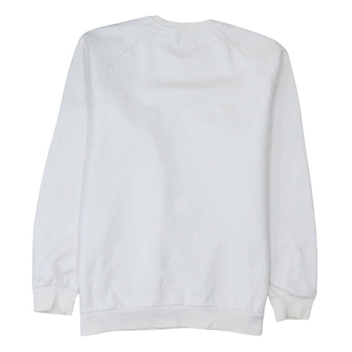 Adidas Men's White Black Logo Sweatshirt L Pullover Crew Fleece