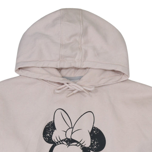 Primark Women Beige Minnie Mouse Pullover Hoodie XL Fleece Lined