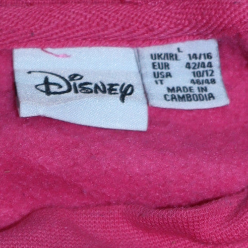 Disney Women Pink Stitch & Angel Sweatshirt Size L 14/16 Crew Neck Pullover