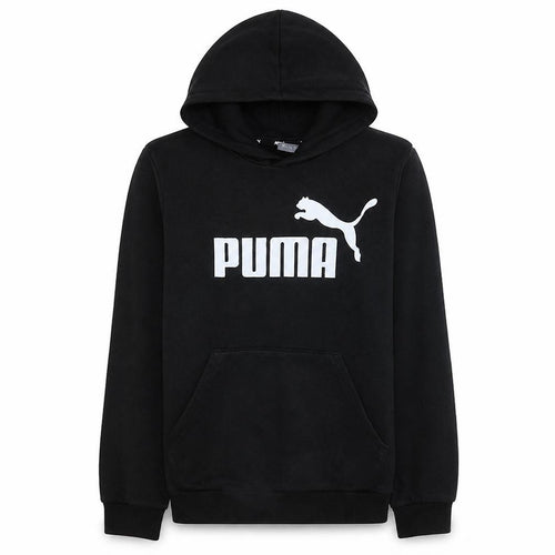 Puma Mens Black Hoodie 14Y Teens Pullover Cotton Graphic Print