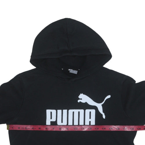 Puma Mens Black Hoodie 14Y Teens Pullover Cotton Graphic Print