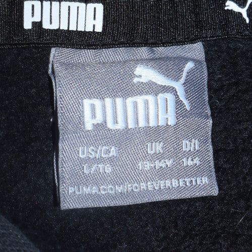 Puma Mens Black Hoodie 14Y Teens Pullover Cotton Graphic Print