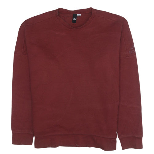 Adidas Mens Red Crew Neck Pullover Sweatshirt Size L