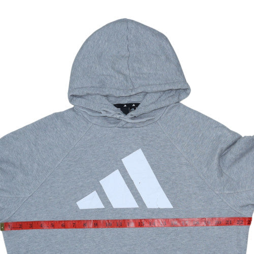 Adidas Men's Grey Pullover Hoodie Size M Regular Fit Sports