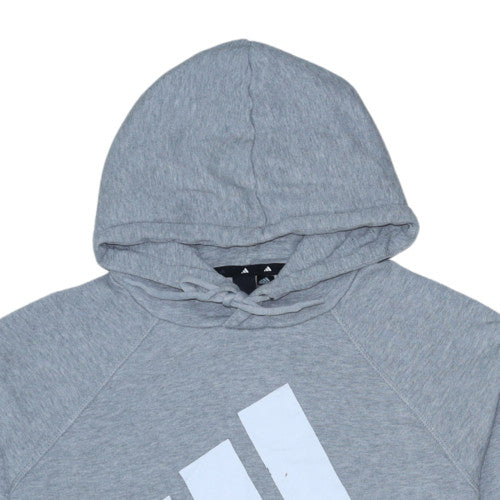 Adidas Men's Grey Pullover Hoodie Size M Regular Fit Sports