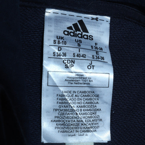 Adidas Womens Navy Blue Pullover Hoodie Small Cotton Logo