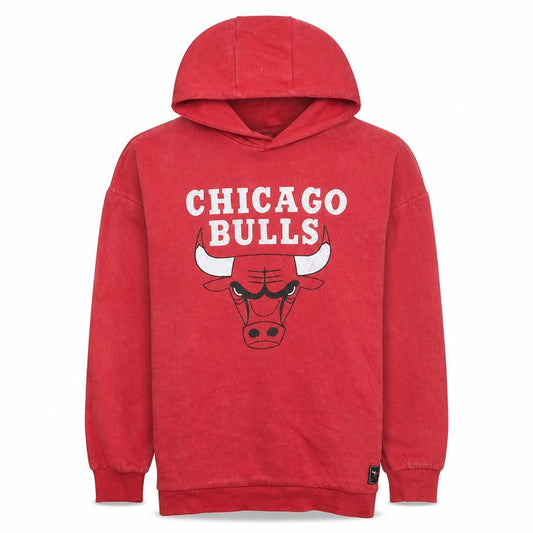 Front view of Primark NBA Chicago Bulls Red Teens 164 Pullover Hoodie