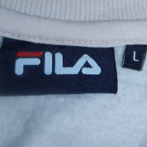 Fila Men's Beige & Black Colour Block Crew Sweatshirt L