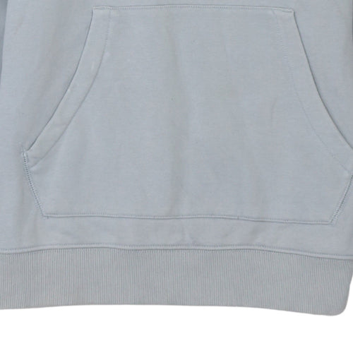 Napapijri Men's Grey Pullover Hoodie Size M Logo Fleece Sweatshirt