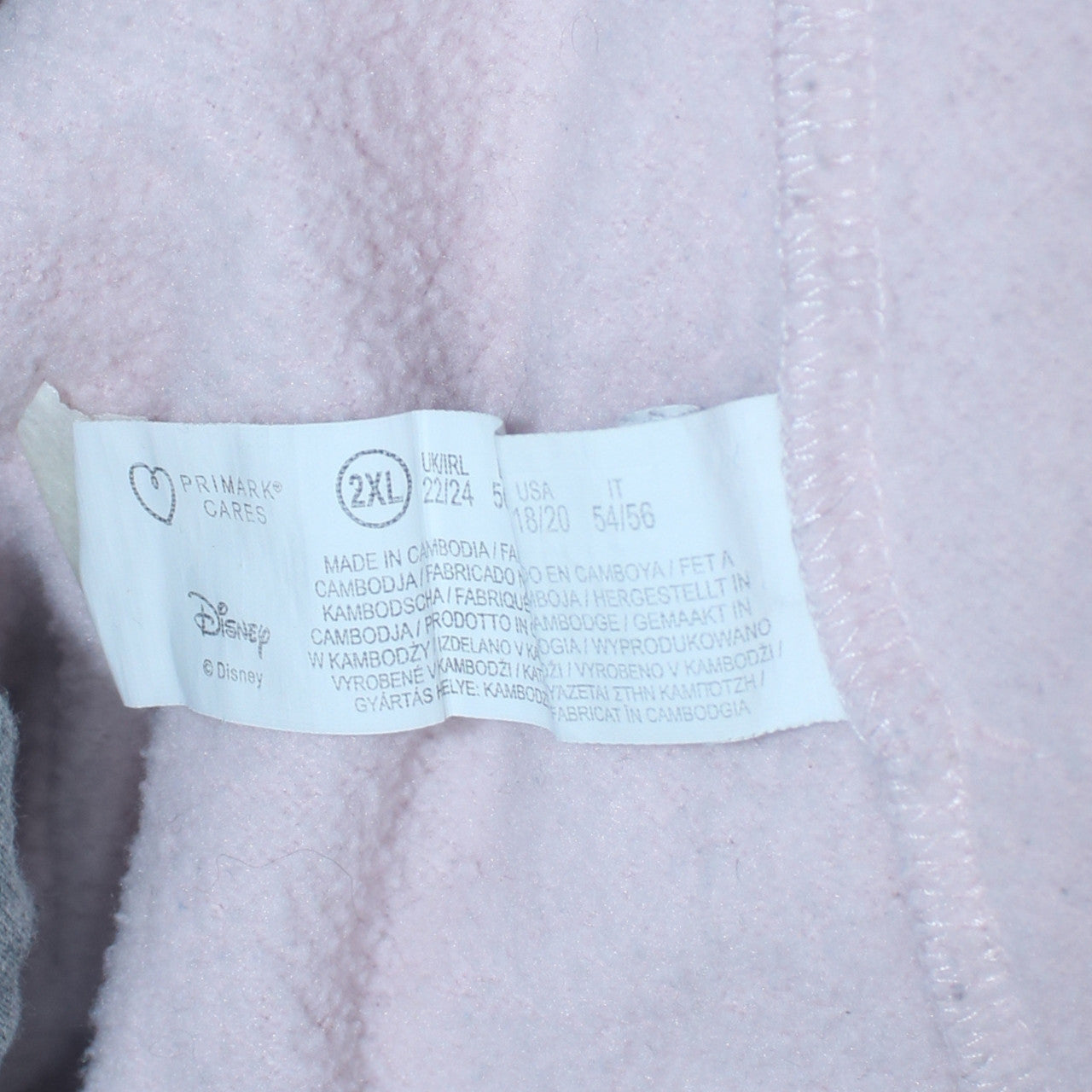 Disney Primark Women Pink Minnie Mouse Pullover Hoodie 2XL