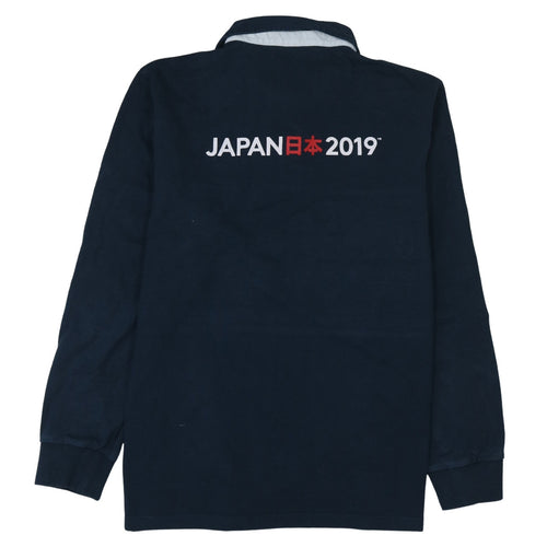 Rugby World Cup Japan 2019 Men's Navy Blue Embroidered Henley Sweatshirt Size L