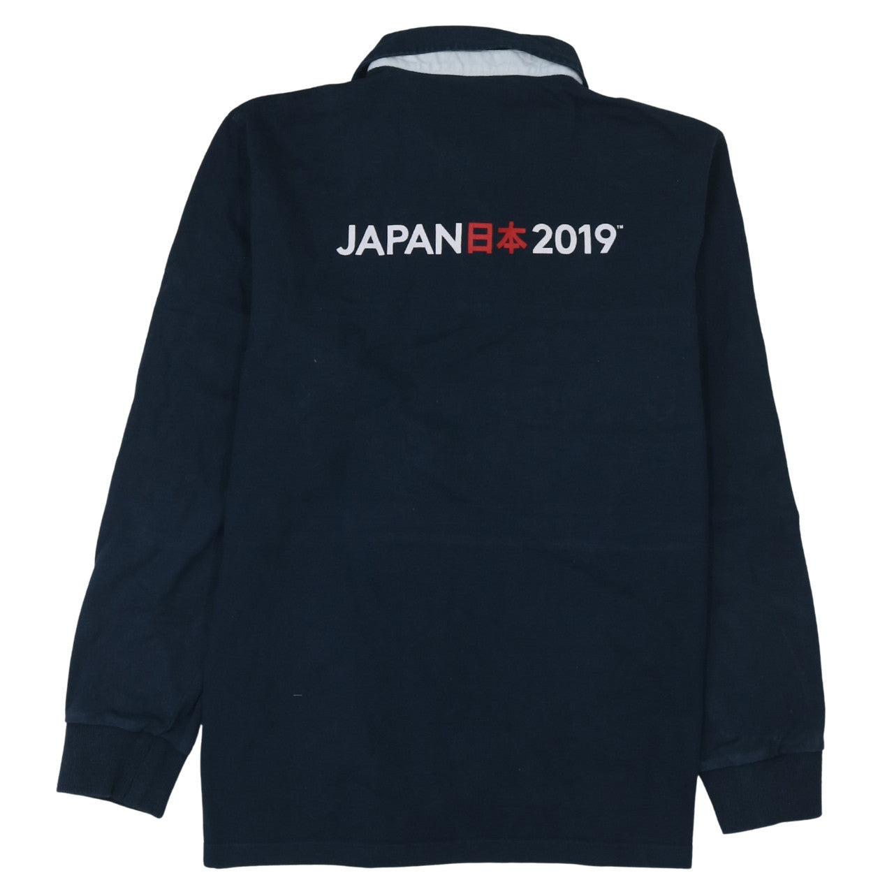 Rugby World Cup Japan 2019 Men's Navy Blue Embroidered Henley Sweatshirt Size L