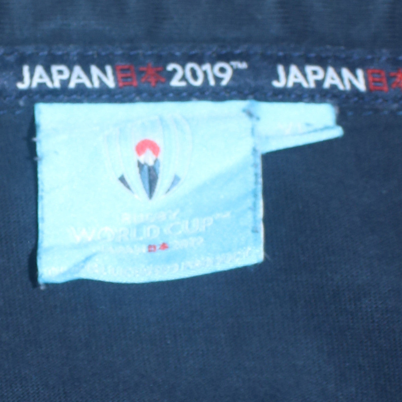 Rugby World Cup Japan 2019 Men's Navy Blue Embroidered Henley Sweatshirt Size L