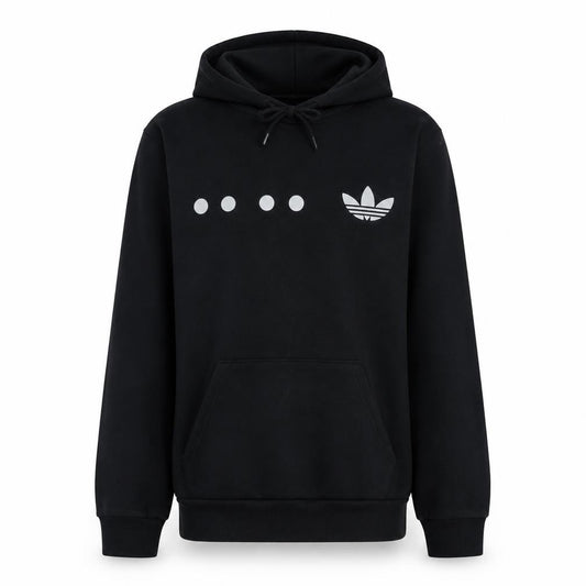 Front view of adidas Men's Black XS Pullover Hoodie Logo Fleece Sweatshirt