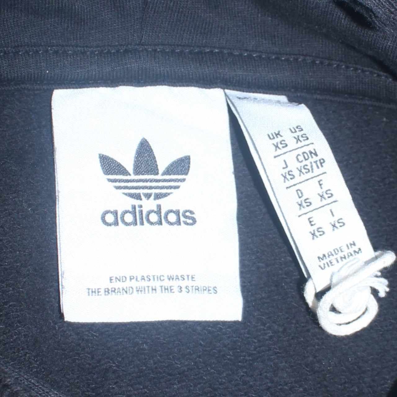 adidas Men's Black XS Pullover Hoodie Logo Fleece Sweatshirt