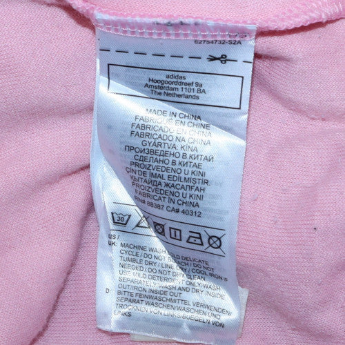 Adidas Womens Pink Full Zip Velour Hoodie Size 14 UK