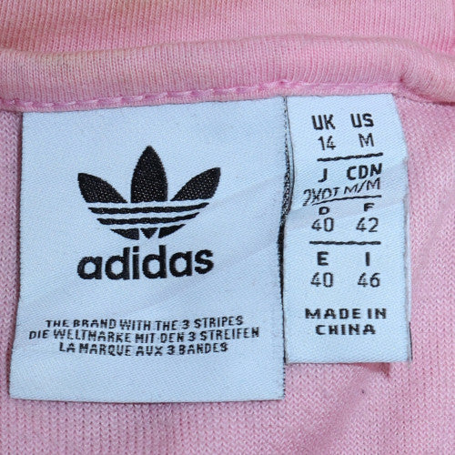 Adidas Womens Pink Full Zip Velour Hoodie Size 14 UK