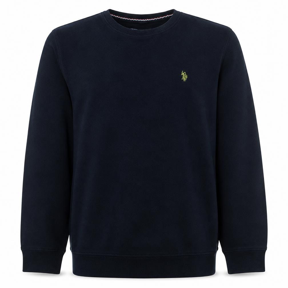 Front view of U.S. Polo Assn. Men's Blue XL Pullover Sweatshirt Crew Neck