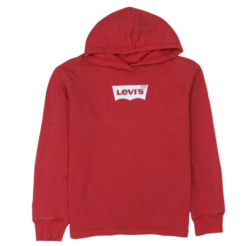 Levi's Teens Red Pullover Hoodie 14 Plus Cotton Logo Sweatshirt