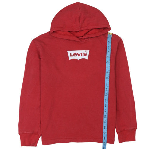 Levi's Teens Red Pullover Hoodie 14 Plus Cotton Logo Sweatshirt