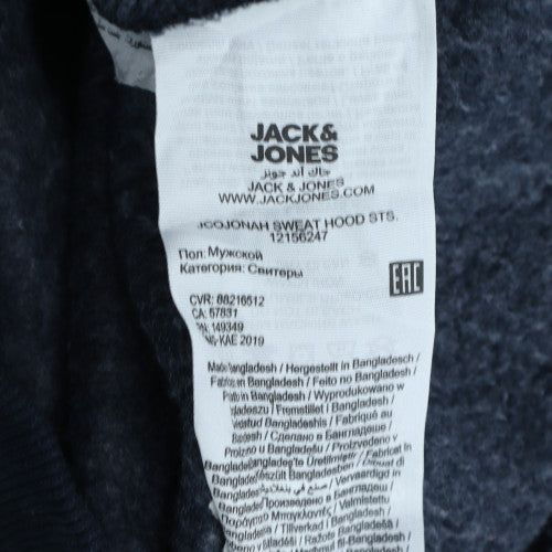 Jack & Jones Men's Blue Pullover Hoodie Core Graphic Print Size M