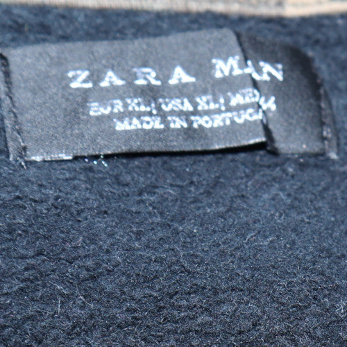 Zara Man Black Camouflage Pocket Crew Neck Sweatshirt Mens L