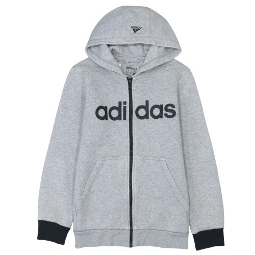 Adidas Boys Grey Full Zip Hoodie 13-14 Years Sport Essentials