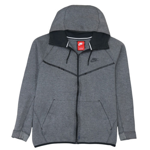 Nike Men's Grey Full Zip Hoodie L Regular Fit Sports Jersey