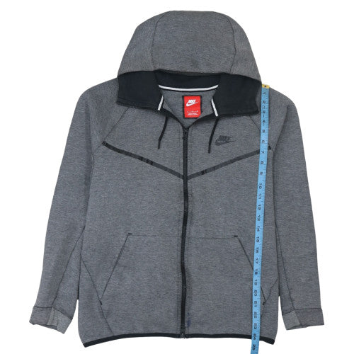 Nike Men's Grey Full Zip Hoodie L Regular Fit Sports Jersey