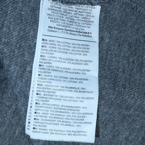 Nike Men's Grey Full Zip Hoodie L Regular Fit Sports Jersey