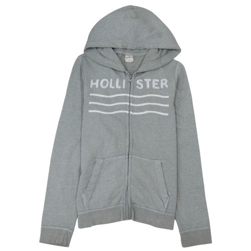 Hollister Men's Grey Full Zip Hoodie Size S Classic Fleece