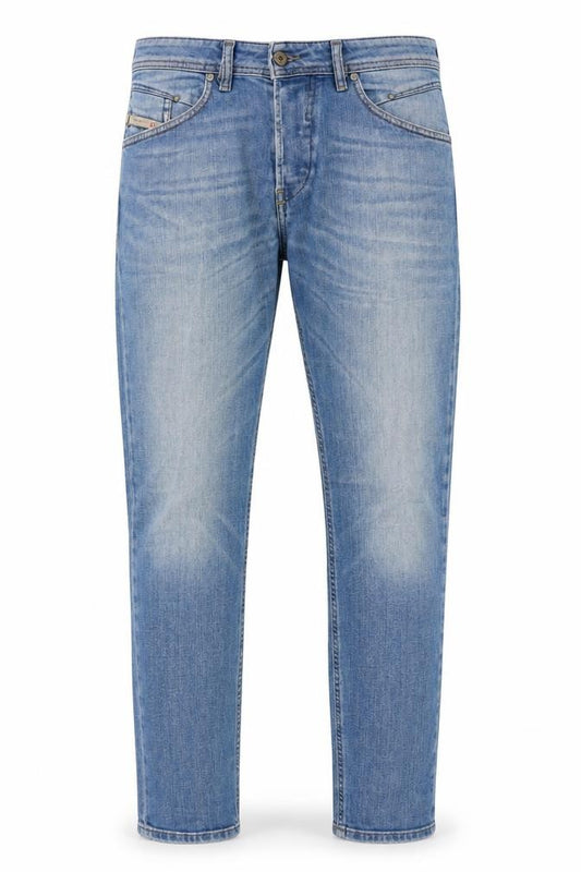 Front view of Diesel Men’s Blue Belther Slim Tapered Stretch Jeans W32 L32