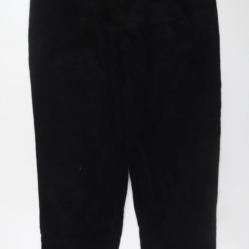 Blendshe Women's Black Corduroy High Waist Tapered Trousers L