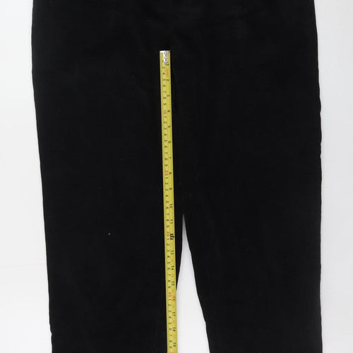 Blendshe Women's Black Corduroy High Waist Tapered Trousers L